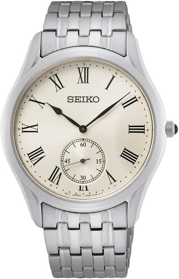 Seiko SRK047P1 Men's Wristwatch, Quartz, Overseas Model, Champagne, Bracelet Type