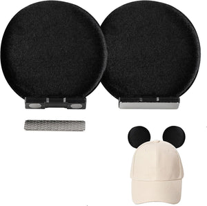 Magnetic Mouse Ears for Hats, Removable Magnet Minni Ear for Cap, Clip-On Hat Accessory,Theme Park Gifts
