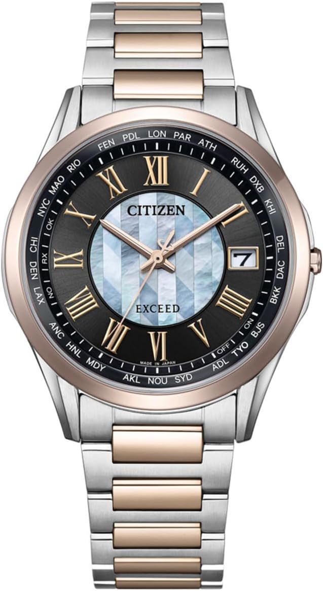 Citizen CB1115-68W Exceed Wristwatch, "Arrow" Limited Model, Radio Watch, Waterproof, Lightweight, Titanium, Eco-Drive, Black, Blue, Solar, Men's, Silver