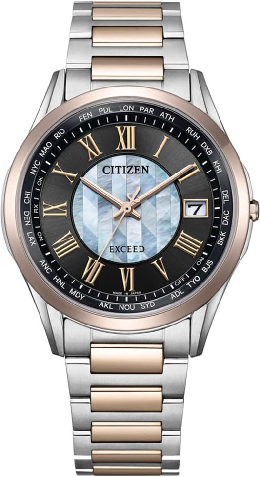 Citizen CB1115-68W Exceed Wristwatch, "Arrow" Limited Model, Radio Watch, Waterproof, Lightweight, Titanium, Eco-Drive, Black, Blue, Solar, Men's, Silver