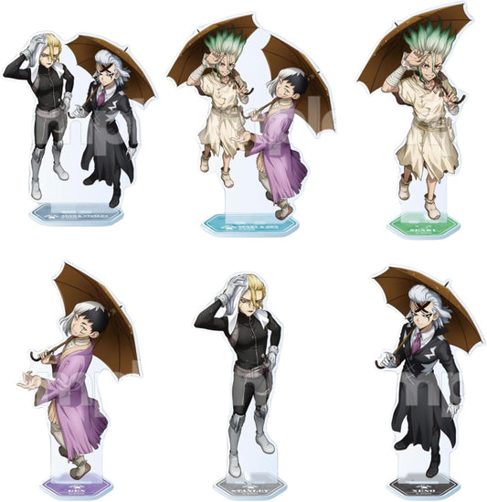 [HESHI] Dr. Stone, Standing Bills, Ishijin Senkuku, Shallow Misty, Dr. Xeno, Stanley, Acrylic, Figurine, Keepsake, Crafts, Room Decoration, Decoration, Stand, Popular Anime, Ornament, Unofficial Anime