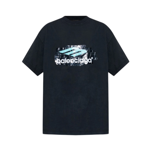 BALENCIAGA NAVY 'TAPE' TEE
