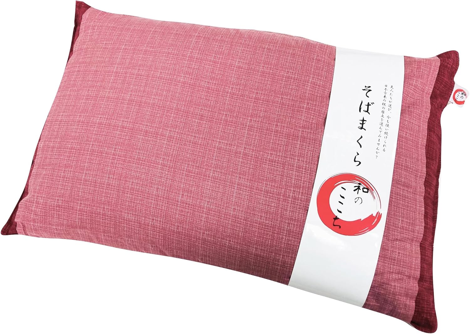 MORIPiLO 4621352 Morishita Buckwheat Husk Pillow, Made in Japan, Japanese Comfort, Red, 16.9 x 24.8 inches (43 x 63 cm), Large, Washable Cover, Japanese Pattern, 100% Cotton Material