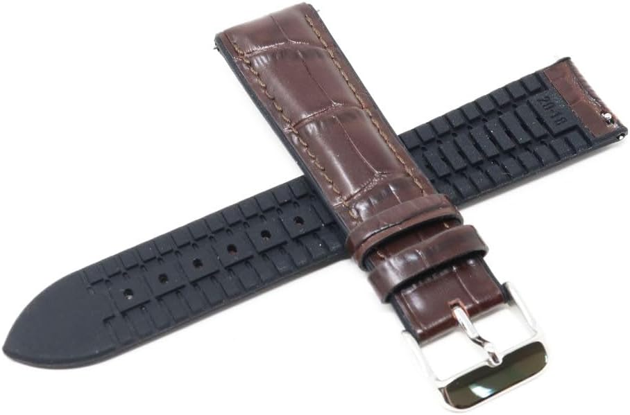 Seiko RS02C20BN Watch Band, 0.8 inches (20 mm), Leather, Rubber, Genuine Brown Strap