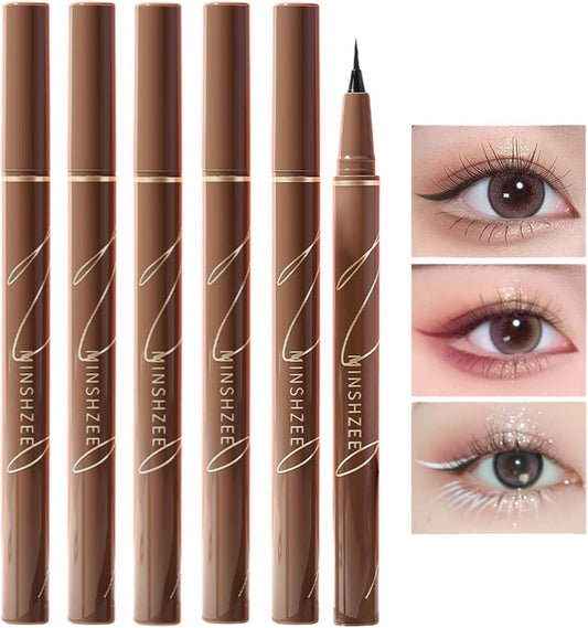 UNYOKE Eyeliner Ultra Thin No Blur Long Lasting Waterproof Sweat Proof Brown White Long Lasting -01# Black