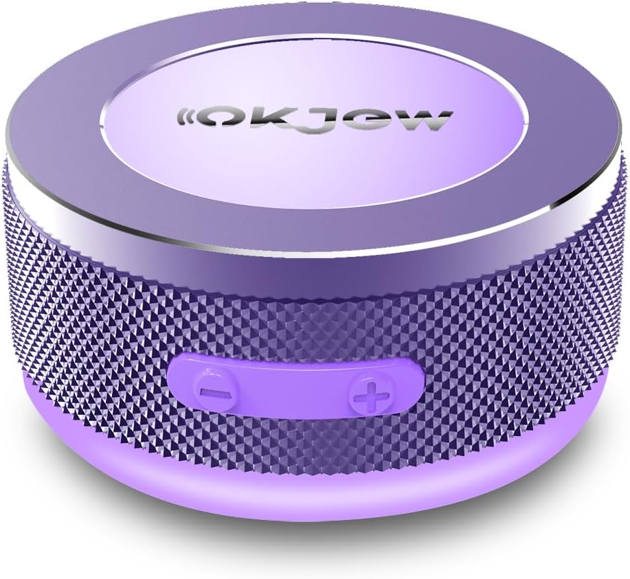 Bone Conduction Speaker Bluetooth Vibration Speaker Portable Wireless 3D Surround Sound 7.5W Output with Dynamic LED Light for Home, Office, Outdoor Use (Purple)