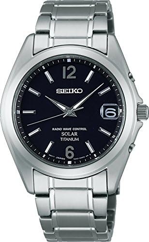 Seiko Selection Men's Titanium Solar Radio Watch, silver/black, Bracelet Type