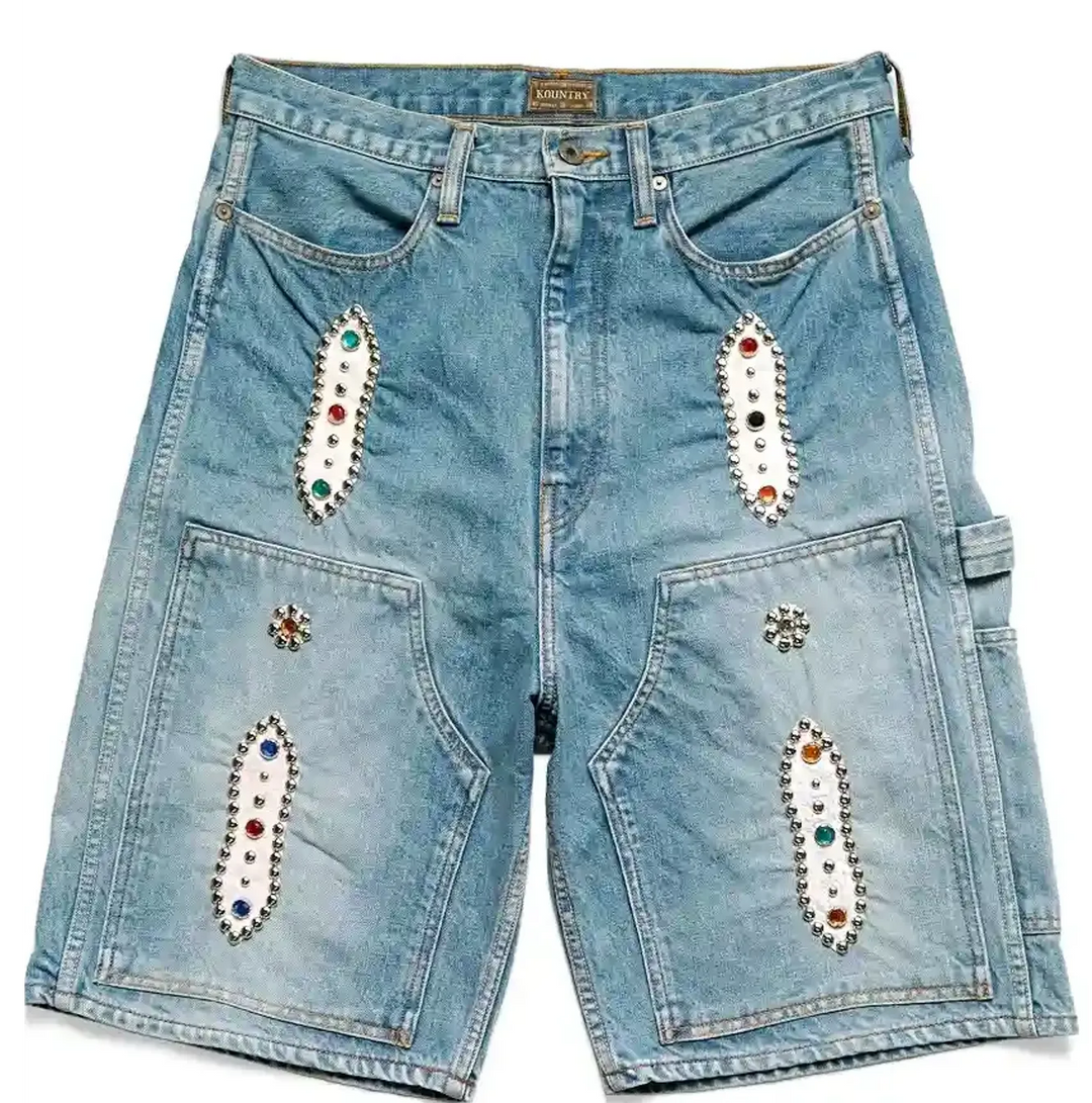 KAPITAL DENIM SHORTS STUDS REMAKE