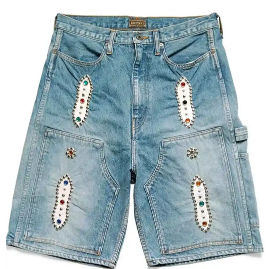 KAPITAL DENIM SHORTS STUDS REMAKE