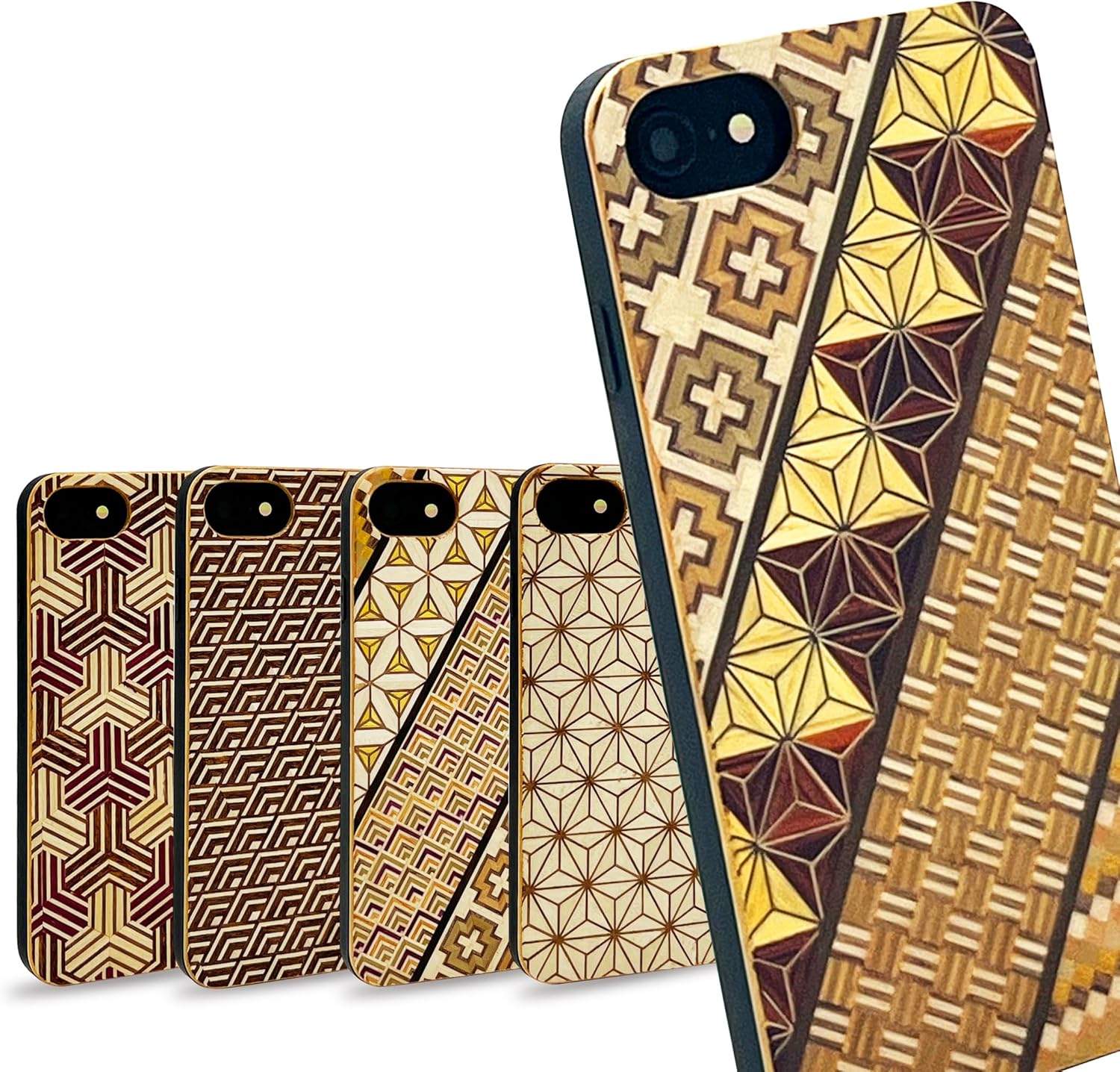 [Rare Production Traditional Craft] Parquet Smartphone Case, iPhone Iphone, Wooden TPU Case, Shockproof, Made in Japan (iPhone SE3/SE2 (3rd Generation, 2nd Generation), Small Parquet A (Traditional