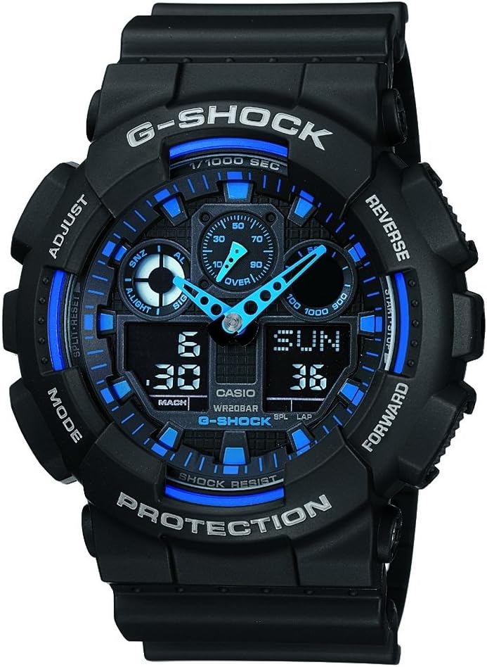 カシオ CASIO G-SHOCK Gショック ジーショック 腕時計 メンズ GA-100-1A2ER ブラック×ブルー 逆輸入品