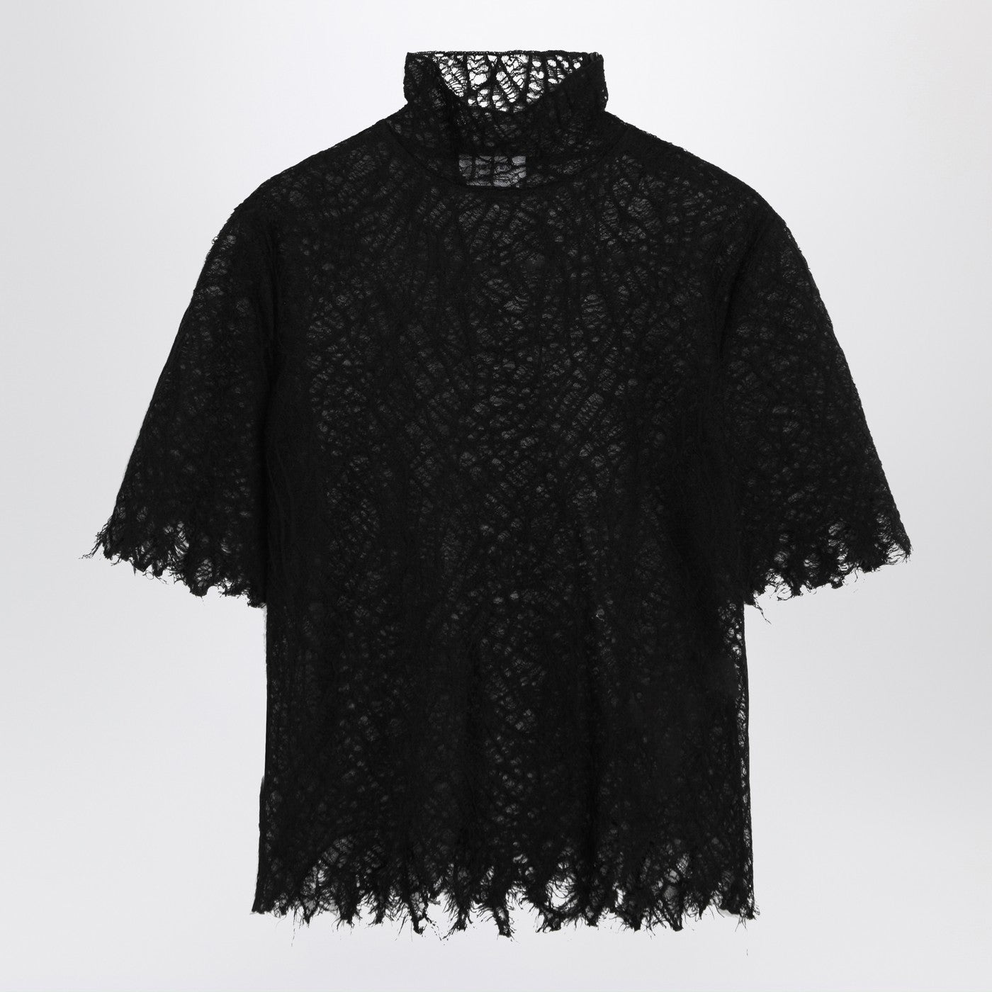 Alexander McQueen アレクサンダーマックイーンブラックスパイダーウェブレーストップ - Image 1
