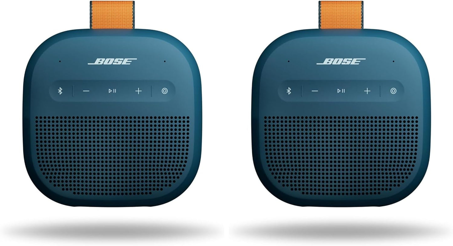 Bose SoundLink Micro Portable Speaker LE (2nd Gen), Up to 12 Hours of Continuous Playtime, Waterproof and Dustproof, Bluetooth Mini Outdoor Speakers, Twilight Blue (x2)