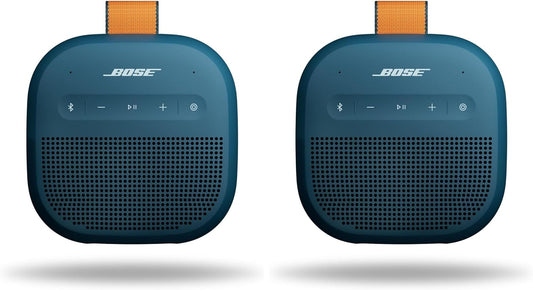 Bose SoundLink Micro Portable Speaker LE (2nd Gen), Up to 12 Hours of Continuous Playtime, Waterproof and Dustproof, Bluetooth Mini Outdoor Speakers, Twilight Blue (x2)