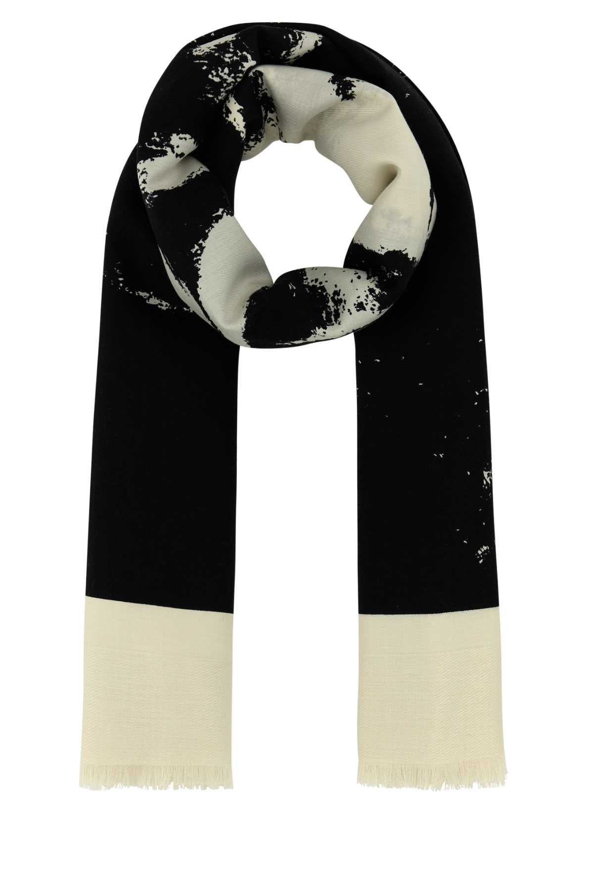 Alexander Mcqueen アレクサンダーマックイーンアイボリーシルクブレンドスカーフ - Image 1