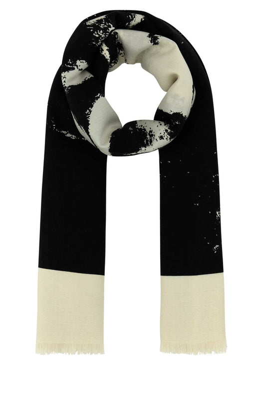 Alexander Mcqueen アレクサンダーマックイーンアイボリーシルクブレンドスカーフ - Image 1