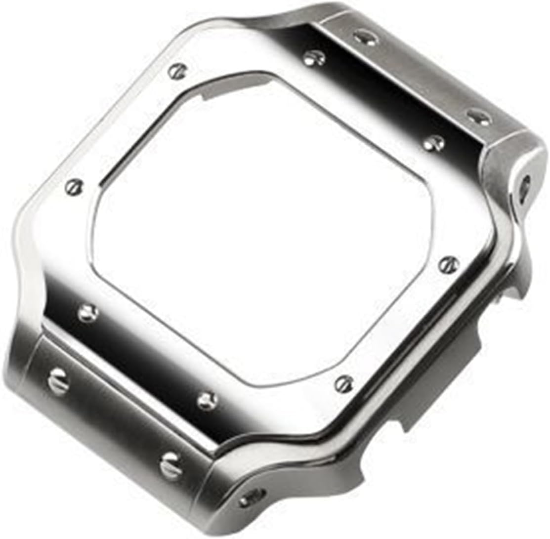 [JUSUTEK] New Unique Square Watch Band + Case Set Compatible for G-SHOCK DW-5600/5000/5025/5030/5035/GW-B5600/GWX-5600/GB5600B Metal Custom Men's Watch Modification Replacement Accessories Bezel Set