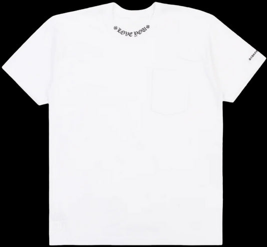 CHROME HEARTS 'LOVE YOU' COLLAR LOGO WHITE TEE