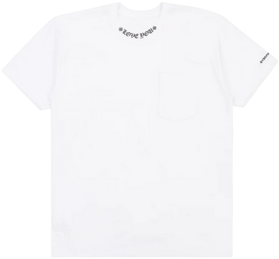 CHROME HEARTS 'LOVE YOU' COLLAR LOGO WHITE TEE