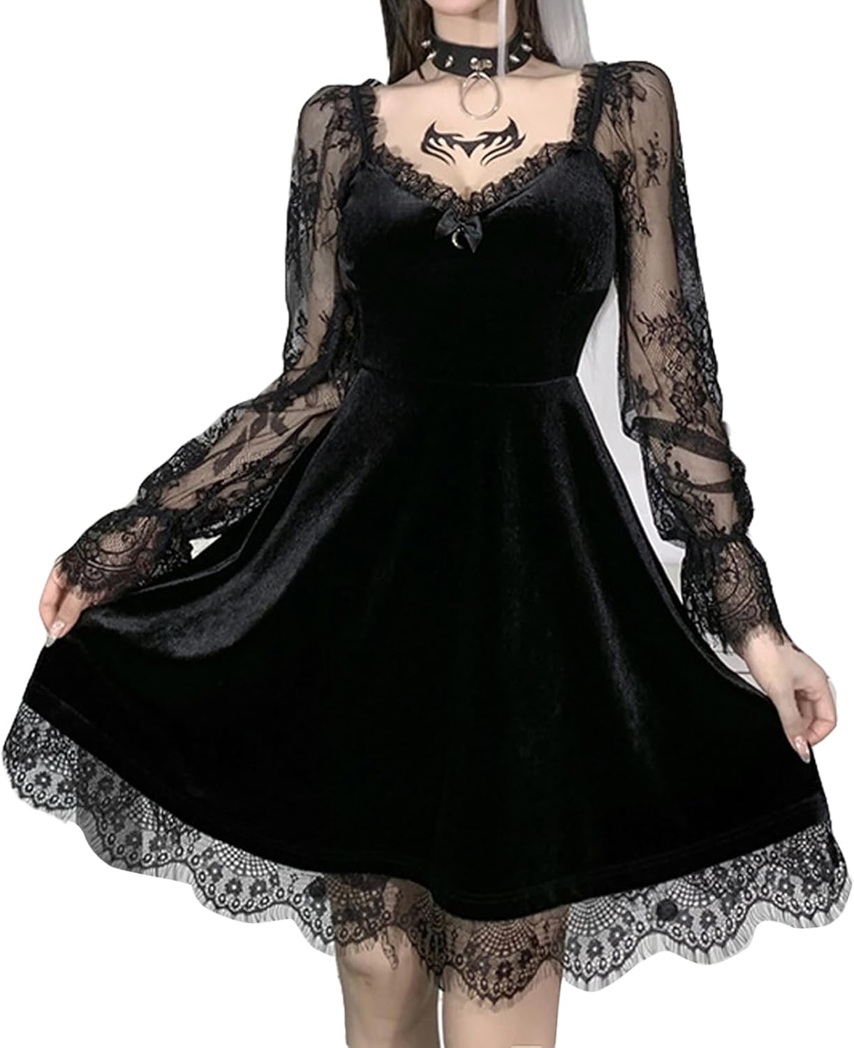 Women's Halloween Cosplay, Mine Type, Gothic, Mass Production, Dress, Blouse, Costume, Costume, Witch, Vampire, Devil, Adult, Party, Event, Christmas