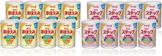 [Sold as a set] Meiji Hohoemi 800 g x 8 pcs powder [0 months] + [Case sale] Meiji Step 800g x 8 pcs