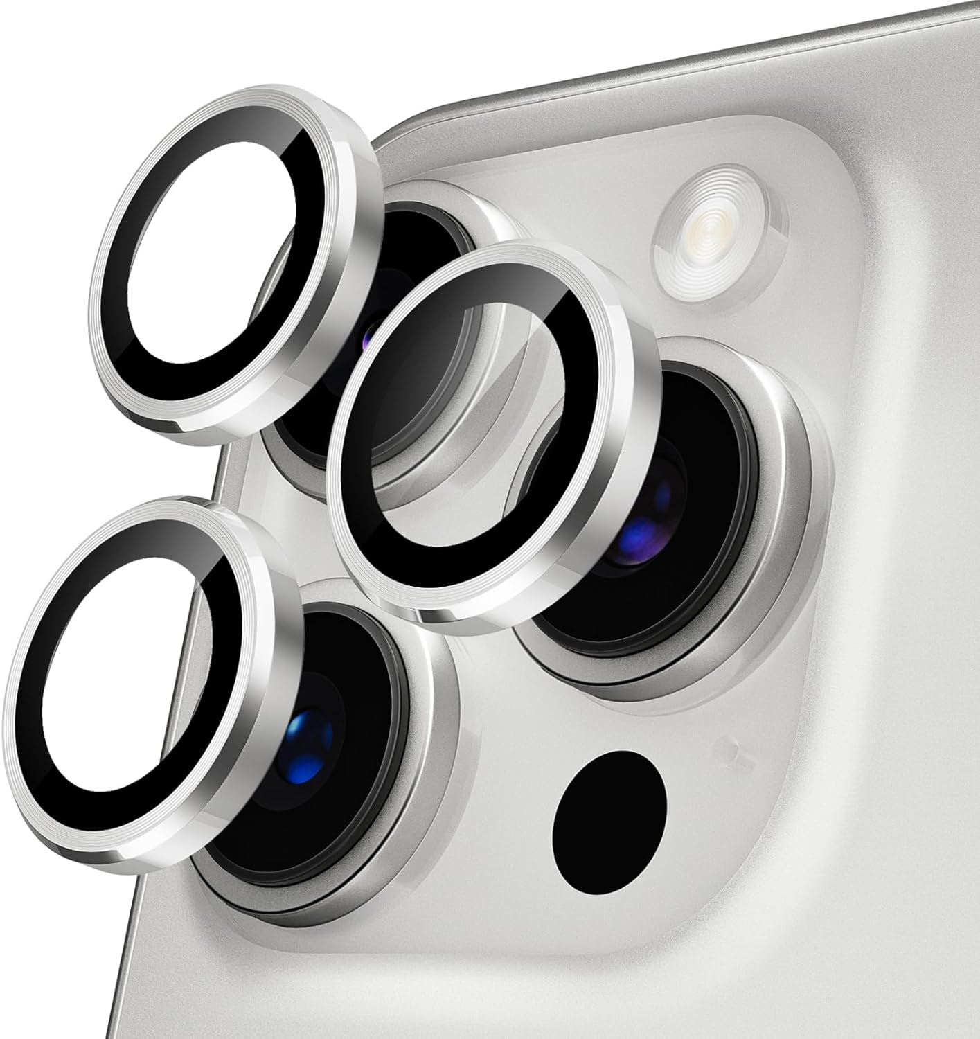 Podick Camera Film for iPhone 16 Pro/16 Pro Max, Camera Cover, 9H Tempered Glass, Aluminum Alloy for iPhone 16 Pro/16Pro Max, Camera Protector, Anti-Scratch, Shockproof, High Transmittance, Black