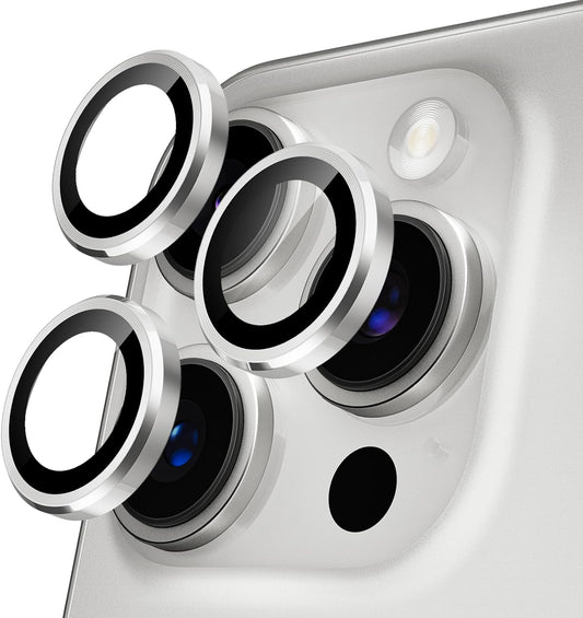 Podick Camera Film for iPhone 16 Pro/16 Pro Max, Camera Cover, 9H Tempered Glass, Aluminum Alloy for iPhone 16 Pro/16Pro Max, Camera Protector, Anti-Scratch, Shockproof, High Transmittance, Black