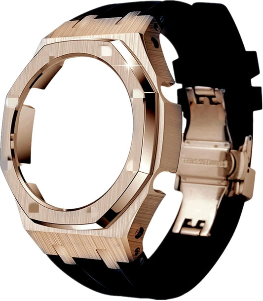 [JUSUTEK] Innovative GA2100 Compatible Custom Parts, Watch Band+Case, 3rd Ga2100 mod Kit Custom Bezel Watch Band Strap, Stainless Steel Metal Cover Model for G-Shock GA2100 / GA2110 / GA-B2100 , Mens