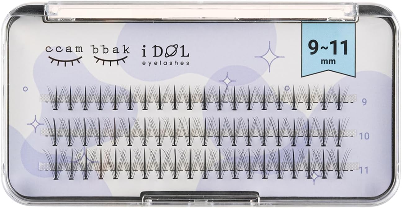 CCAMBBAK Idol False Eyelashes Partial Eyelash Eyelash Extensions Semi-Permanent Eyelash Type Matsueku Self False Eyelashes Natural, Popular, DIY, 0.3 - 0.4 inches (9 - 11 mm) (W Type 9-11 mm Mix