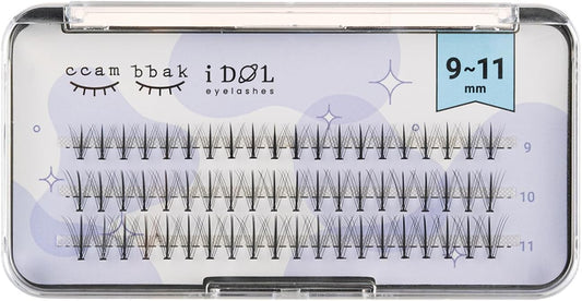 CCAMBBAK Idol False Eyelashes Partial Eyelash Eyelash Extensions Semi-Permanent Eyelash Type Matsueku Self False Eyelashes Natural, Popular, DIY, 0.3 - 0.4 inches (9 - 11 mm) (W Type 9-11 mm Mix