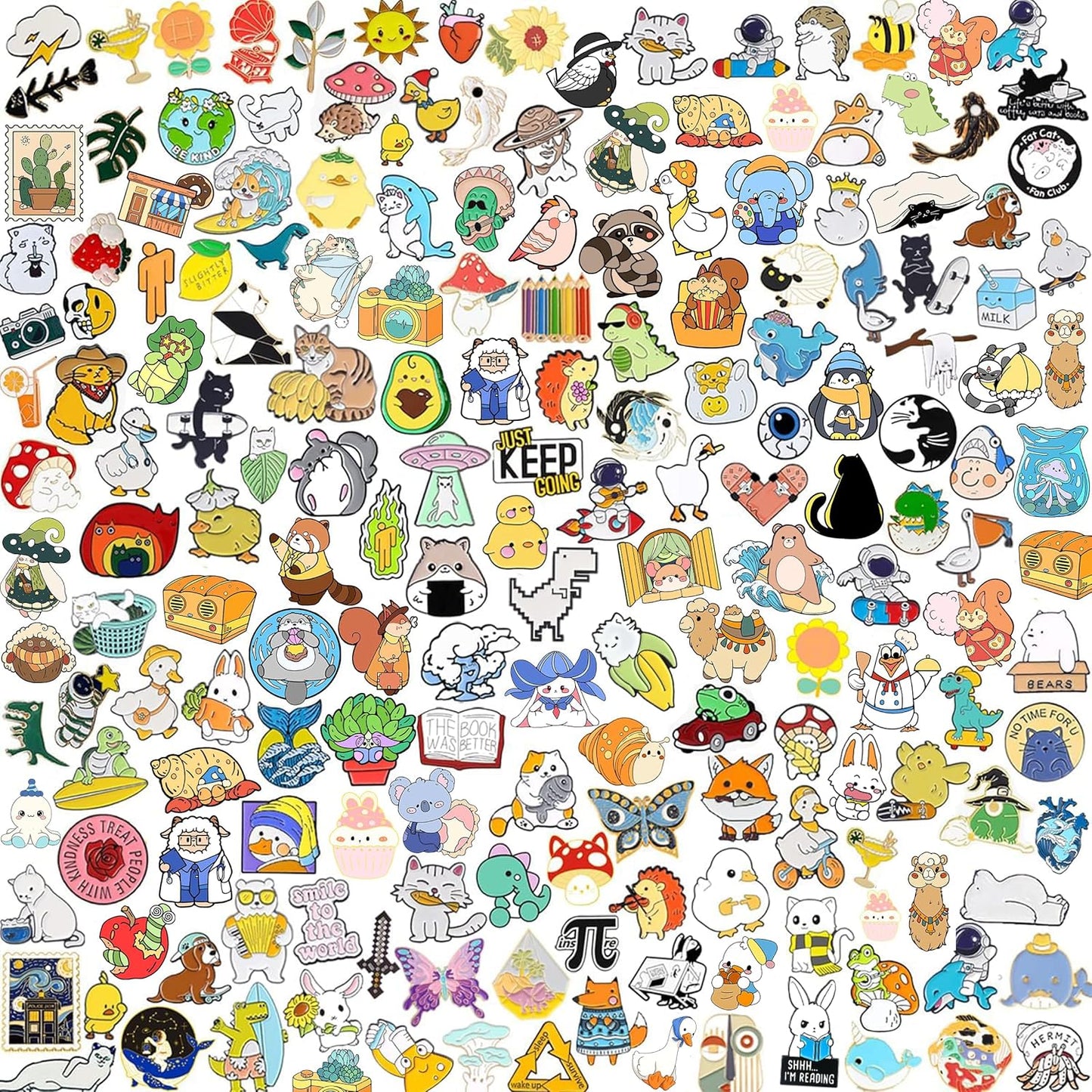 Juego de broches de esmalte a granel, 20/30/50/80 unidades, insignias de solapa, broches de esmalte de plantas, dibujos animados, botones divertidos, joyas para la decoración de mochilas, sombreros y