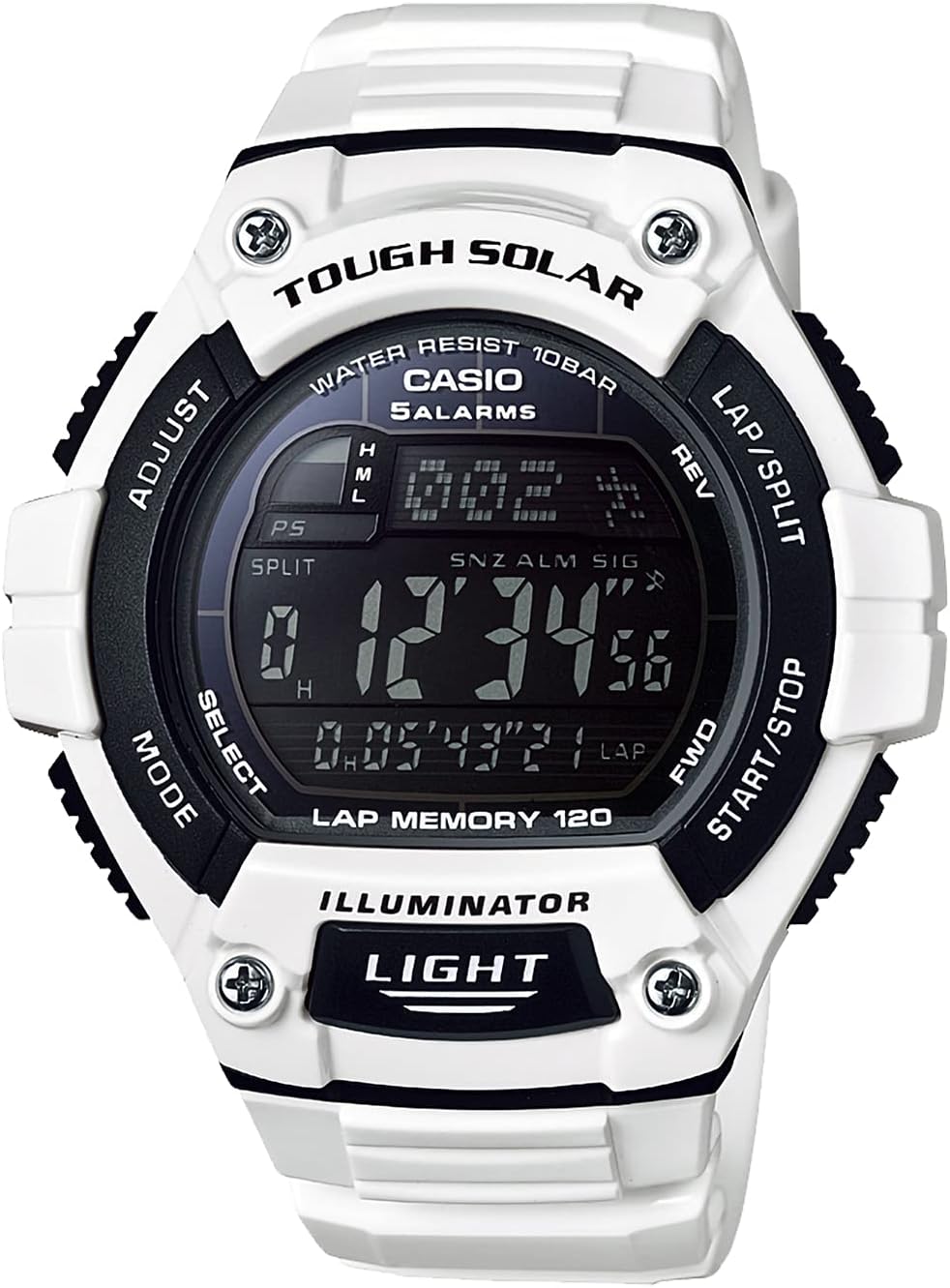 Casio W-S220 Watch, Casio Collection, white, 1 piece, Newest model