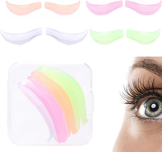 Eyelash Lifter Silicone Pads, Eyelash Perm Lot, Eyelash Lift Silicone Pads (Set of 4), 4 Sizes and Colors, Perfect for Lifting Eyelashes