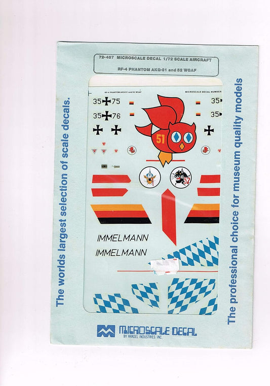 Micro Scale 1/72 RF-4 Phantom AKG-51 WGAF Plastic Model Decal [72-487]