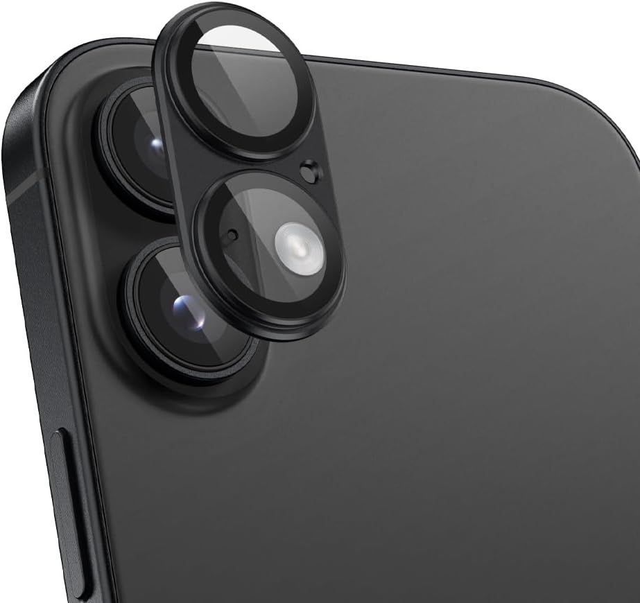 ガラスザムライ iPhone16 用 iPhone16 Plus 用 カメラフィルム ブラック メタル アルミ合金 保護フィルム いPhone 410/411-mc-bk