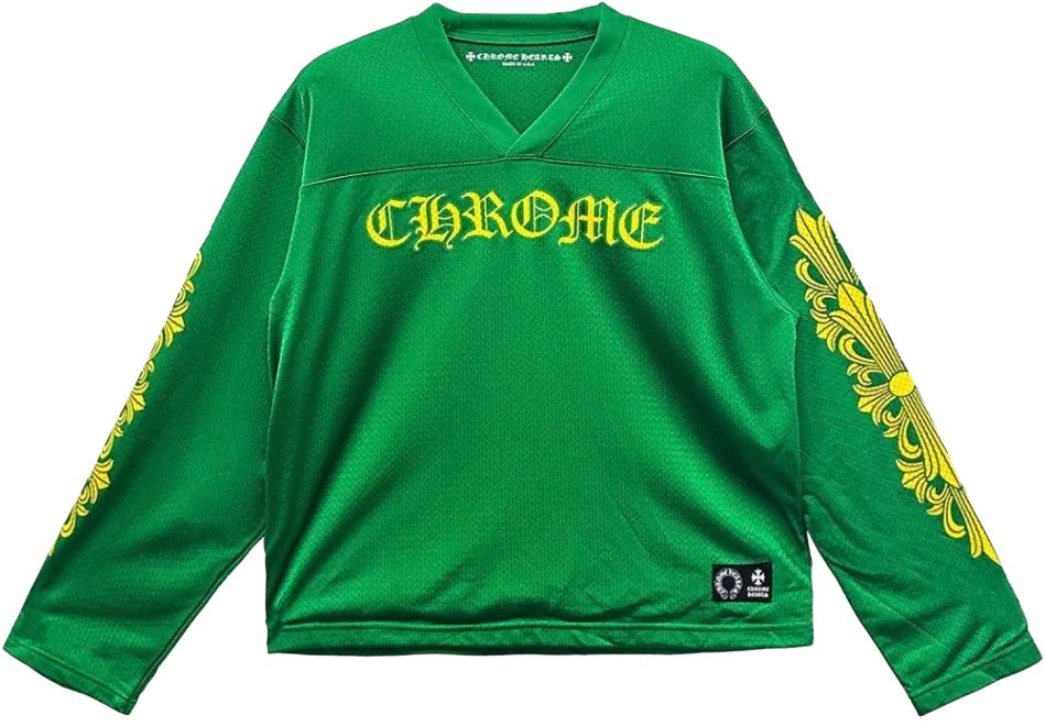 CHROME HEARTS SPORTS MESH WARM UP JERSEY GREEN