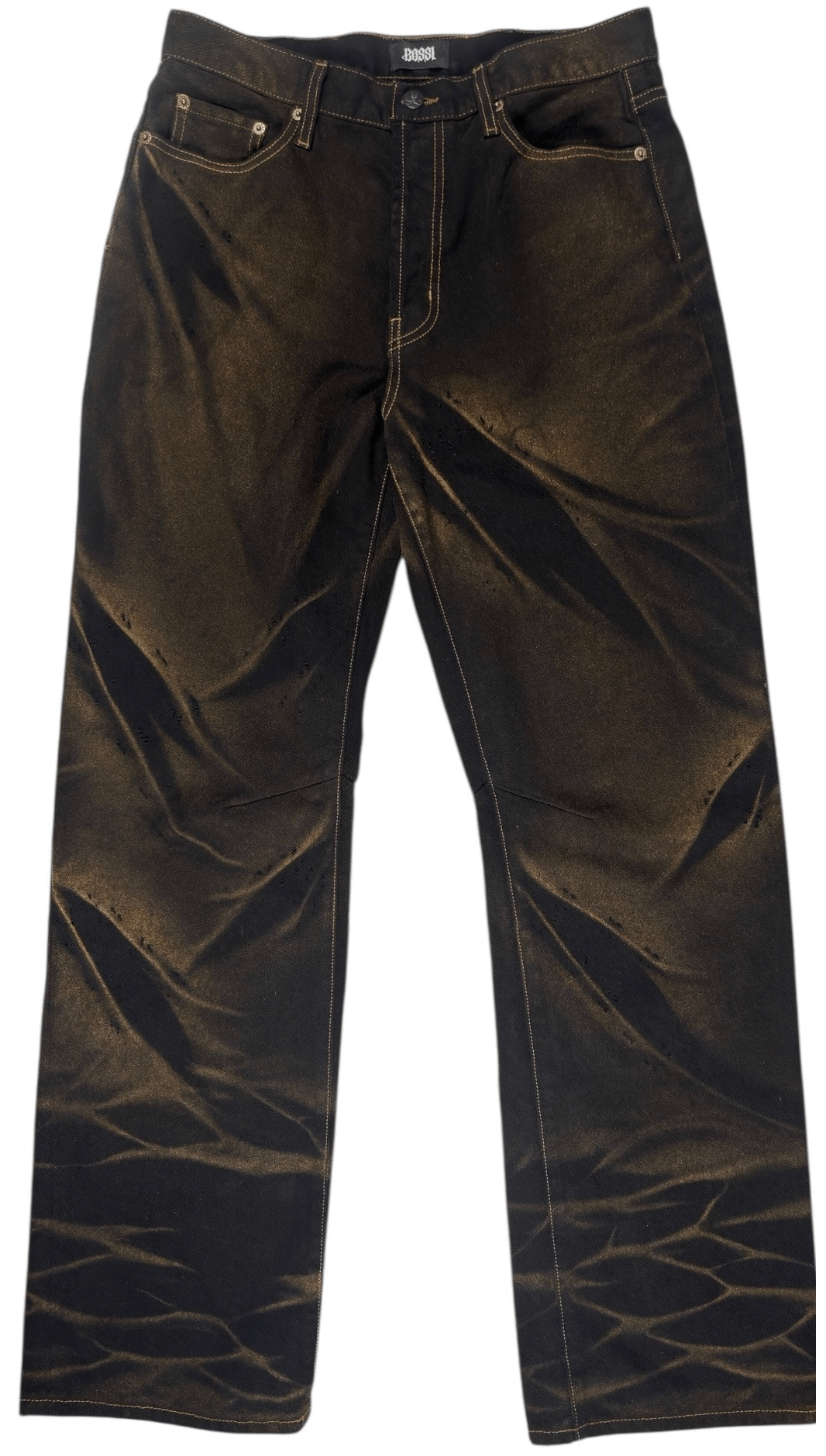BOSSI 'DIRTY WASH' BLACK JEANS