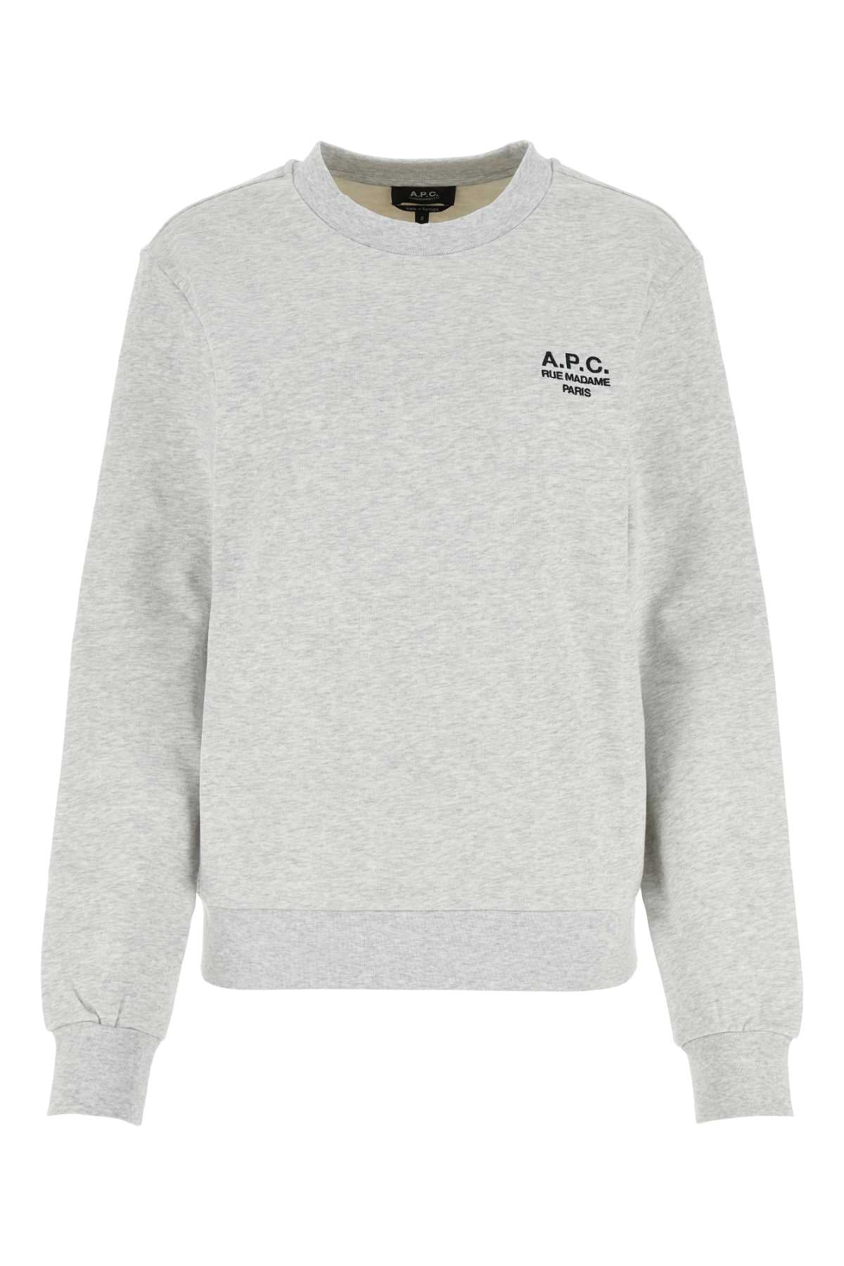 A.p.c. A.P.C.メランジュライトグレーストレッチコットンスウェットシャツ - Image 1