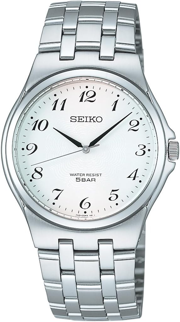 Seiko SCXP027 Men's SPIRIT Spirit Wristwatch, Silver/White (Full Arabic Numerals), watch