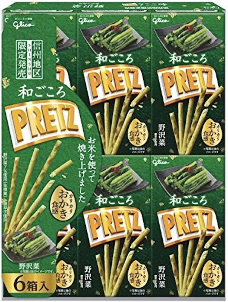 Glico Wagokoro PRETZ Nozawa, Shinshu Limited Edition, 0.8 oz (22 g) x 6 Boxes