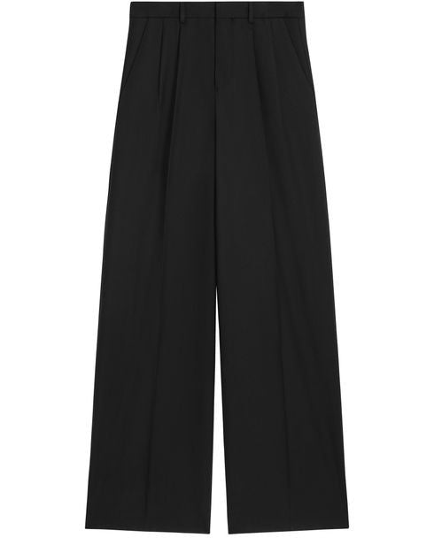 CELINE Pleated trousers in light wool gabardine - Image 1