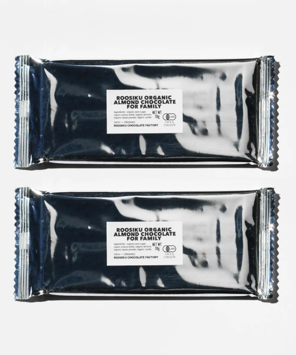 Tretesu Vegan Rosik Organic Family Chocolate, Organic JAS vegan chocolate, chocolate plate, chocolate, vegan, 2.5 oz (70 g) x 2