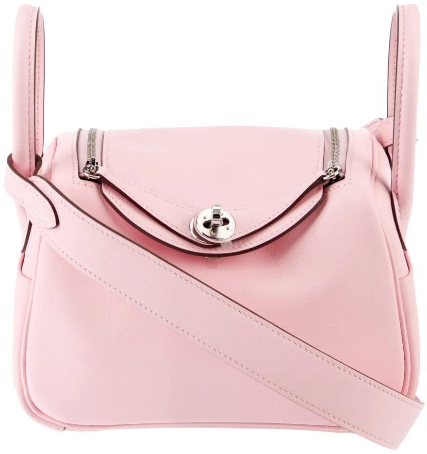 HERMÈS 'ROSE SAKURA PINK' MINI LINDY 20 WITH PALLADIUM HARDWARE