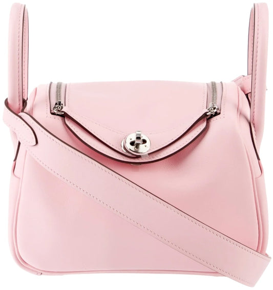 HERMÈS 'ROSE SAKURA PINK' MINI LINDY 20 WITH PALLADIUM HARDWARE