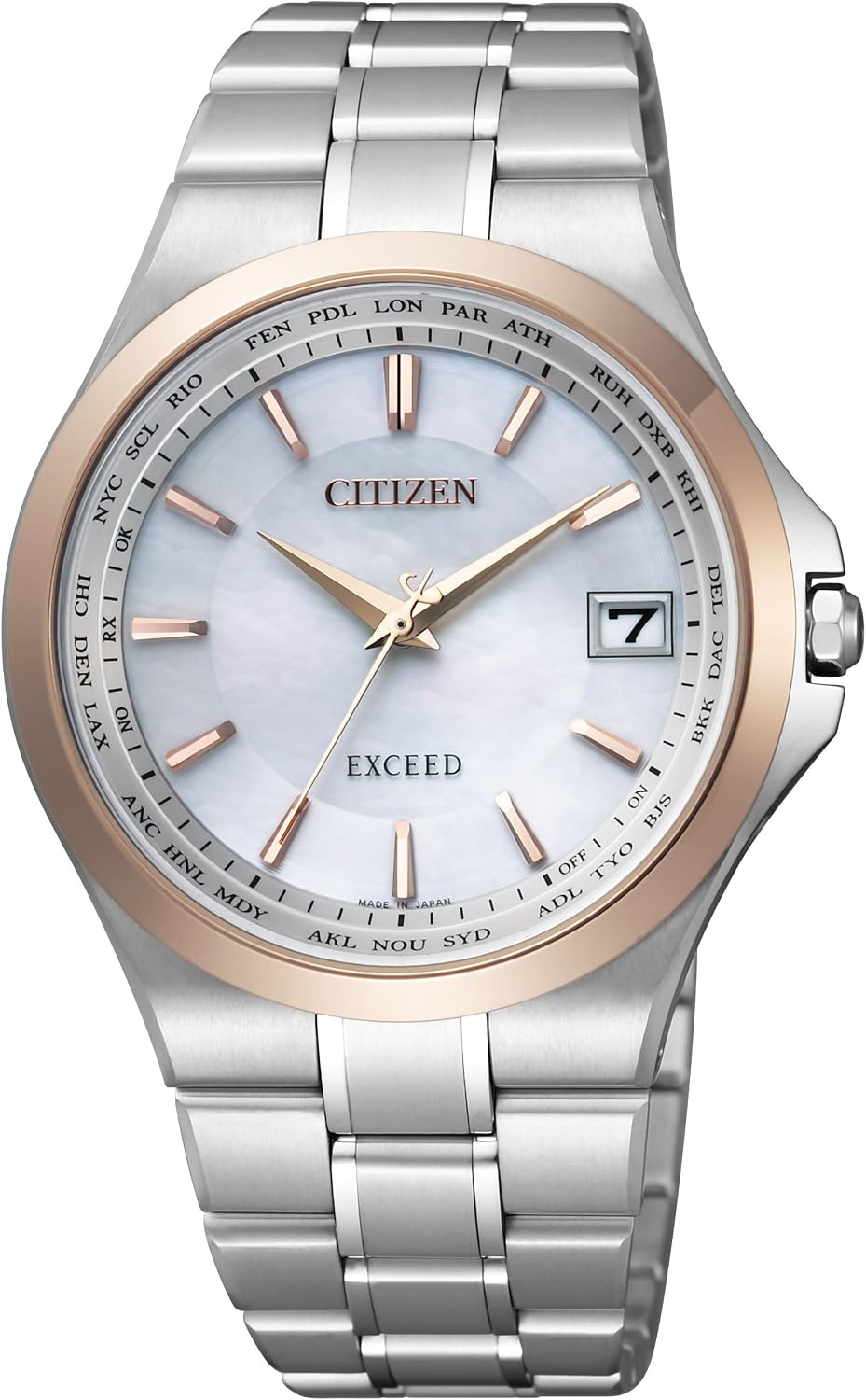 Citizen CB1034-50A Exceed Wristwatch, Direct Flight Hand Display, Eco-Drive Radio, Metal Allergy-Resistant, Pair Model, Men's