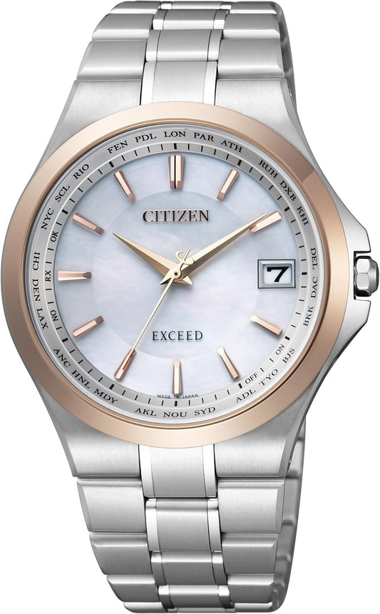 Citizen CB1034-50A Exceed Wristwatch, Direct Flight Hand Display, Eco-Drive Radio, Metal Allergy-Resistant, Pair Model, Men's