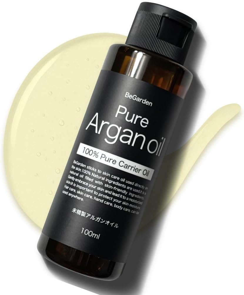 Begarden Argan Oil, 3.4 fl oz (100 ml), For Whole Body Use, Skin Care, Hair Care, Massage, Organic, Moisturizing, Additive-free, Vegetable, Dry Skin