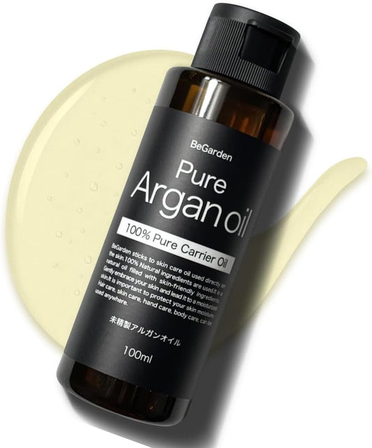 Begarden Argan Oil, 3.4 fl oz (100 ml), For Whole Body Use, Skin Care, Hair Care, Massage, Organic, Moisturizing, Additive-free, Vegetable, Dry Skin