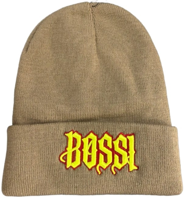BOSSI X SRLA 'BROWN/NEON/RED' BEANIE