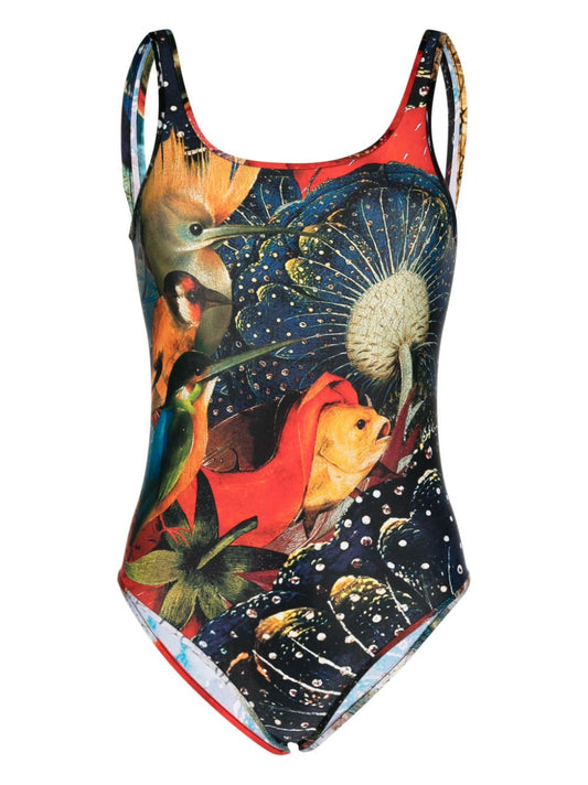 Alexander McQueen アレクサンダーMCクイーンワンピースプリントジャージー水着 - Image 1